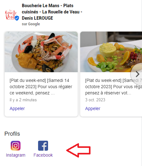 Insérer les liens de ses profils de réseaux sociaux + Google my business = le bon mix 